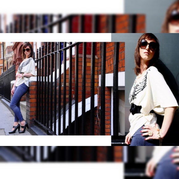 Topshop Bones Batwing Top - Picture 2 of 6